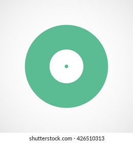 Vinyl Green Flat Icon On White Background