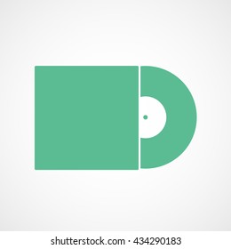 Vinyl Green Icon On White Background