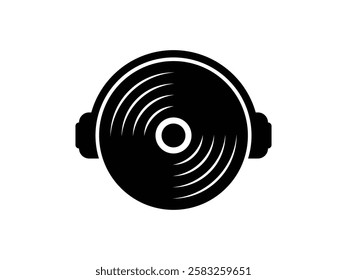 vinyl headphone symbol design vector illustration isolated on transparent background