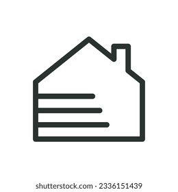 Vinyl House Siding isolated icon, house wall cladding vector icon with editable stroke