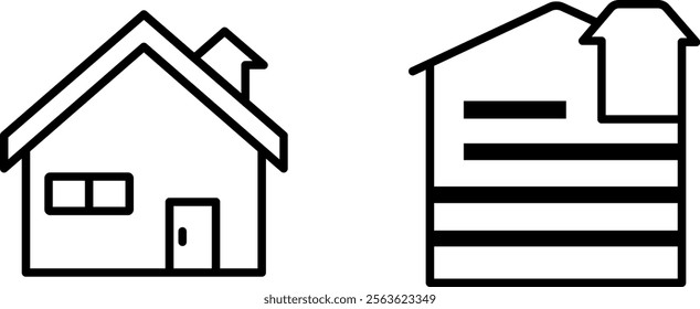 "Vinyl House Siding Vector Icon Set – Modern Exterior Design Elements"