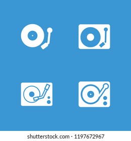 Vinyl icon. collection of 4 vinyl filled icons such as . editable vinyl icons for web and mobile.