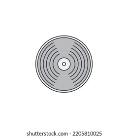 vinyl icon in color, isolated on white background 
