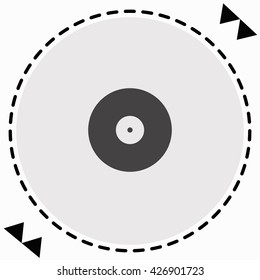 Vinyl icon Flat Design. Isolated Illustration.