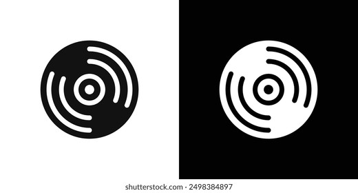 Vinyl icon flat line symbol set.