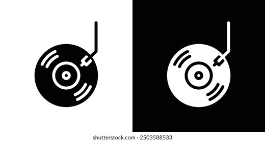 Vinyl icon Flat vector set outline