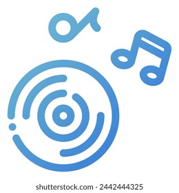 Vinyl-Symbol im Farbverlaufslinienstil