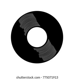 Vinyl icon. Gramophone. Black. Vector.