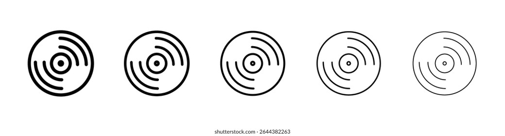 Vinyl icon graphic set. trendy stroke line style