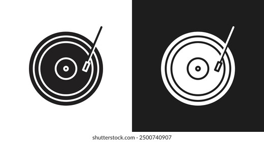 Vinyl icon line art vector