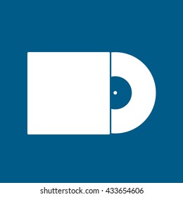 Vinyl Icon On Blue Background