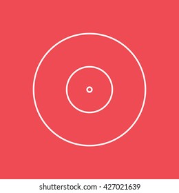 Vinyl Icon On Red Background