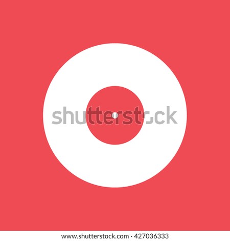 Vinyl Icon On Red Background