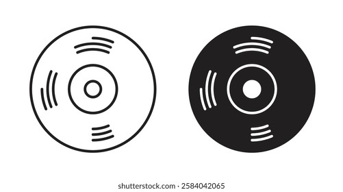 Vinyl icon set in thin line. vector illustrations for web