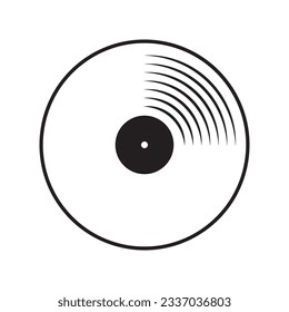 Vinyl icon. Simple logo illustration symbol, Old technology, retro design, vector art image illustration, template isolated on white background