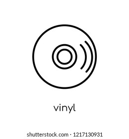 vinyl icon. Trendy modern flat linear vector vinyl icon on white background from thin line collection, outline vector illustration