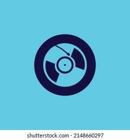 silueta azul vectorial de icono de vinilo