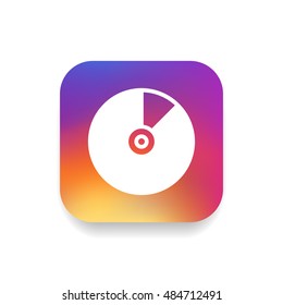 Vinyl icon vector, clip art. Also useful as logo, square app icon, web UI element, symbol, graphic image, silhouette and illustration.