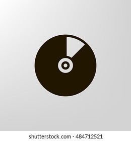 Vinyl icon vector, clip art. Also useful as logo, web UI element, symbol, graphic image, silhouette and illustration. Compatible with ai, cdr, jpg, png, pdf and eps formats.