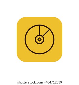 Vinyl icon vector, clip art. Also useful as logo, square app icon, web UI element, symbol, graphic image, silhouette and illustration.