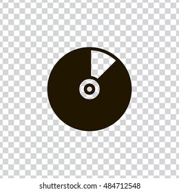 Vinyl icon vector, clip art. Also useful as logo, web UI element, symbol, graphic image, transparent silhouette and illustration.