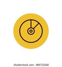 Vinyl icon vector, clip art. Also useful as logo, circle app icon, web UI element, symbol, graphic image, silhouette and illustration.