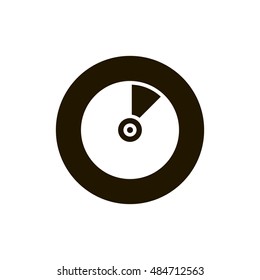 Vinyl icon vector, clip art. Also useful as logo, circle app icon, web UI element, symbol, graphic image, silhouette and illustration.