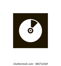 Vinyl icon vector, clip art. Also useful as logo, square app icon, web UI element, symbol, graphic image, silhouette and illustration.