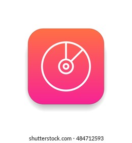 Vinyl icon vector, clip art. Also useful as logo, square app icon, web UI element, symbol, graphic image, silhouette and illustration.