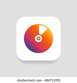 Vinyl icon vector, clip art. Also useful as logo, square app icon, web UI element, symbol, graphic image, silhouette and illustration.