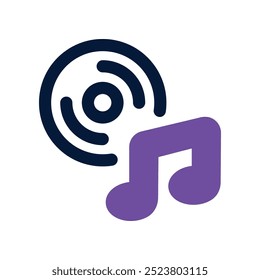 Icono de vinilo. Vector Icono de doble tono para su Sitio web, móvil, presentación y diseño de logotipo.