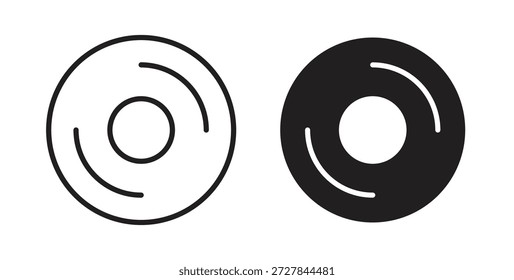 Ícone de vinil. Ilustração vetorial, plana e traçada