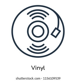 Vinyl icon vector isolated on white background, Vinyl transparent sign , thin symbols or lined elements in outline style