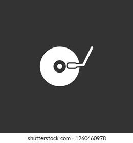 vinyl icon vector. vinyl sign on black background. vinyl icon for web and app