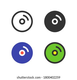 Vinyl icons set design graphic with line, filled, and solid sytle. Vector for company or corporate business. Eps 10 illustration.