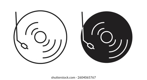 Vinyl icons. thin line vector icons