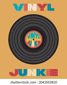 Diseño vectorial de registro de Junkie vinílico