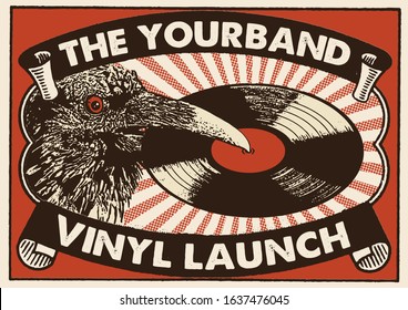 Vinyl Launch Gig Poster Flyer Template