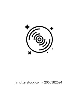 Vinyl Line Icon, Vector Template