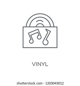Vinyl linear icon. Vinyl concept stroke symbol design. Thin graphic elements vector illustration, outline pattern on a white background, eps 10.