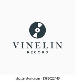 Vinyl logo design concept. Universal vinyl logo.