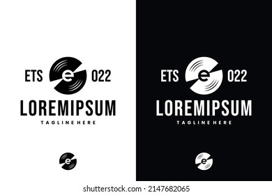 vinyl logo with letter e sign