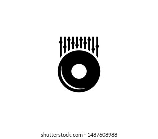 Vinyl logo record icon vector 