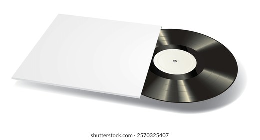 vinyl LP with blank cover, vector illustration