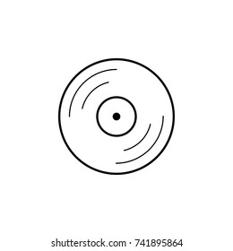vinyl LP record line icon on white background