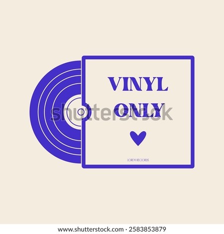 Vinyl LP record. Retro analog vinyl disc for turntable, old school music album cover, vintage stereo long play plate with song tracks. Vector illustration