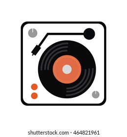 vinyl machine equalizer music sound dj melody icon. Isolated and flat illustration. Vector graphic