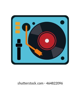 vinyl machine equalizer music sound dj melody icon. Isolated and flat illustration. Vector graphic