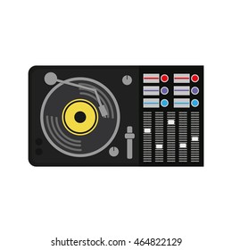vinyl machine equalizer music sound dj melody icon. Isolated and flat illustration. Vector graphic