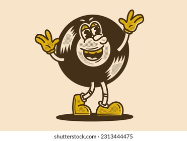 Vinyl mascot character illustration design with happy expression